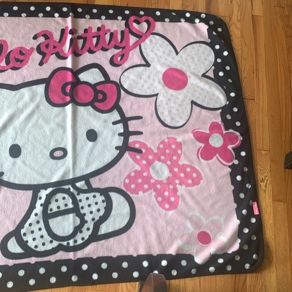 Vintage Hello Kitty Black Pink Throw Blanket - Picture 3 of 5